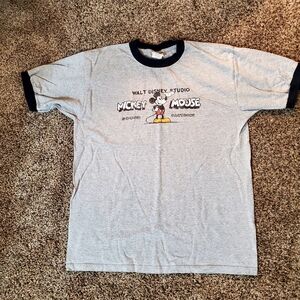 Micky Mouse Vintage Disney Store Ringer Shirt Size Large
